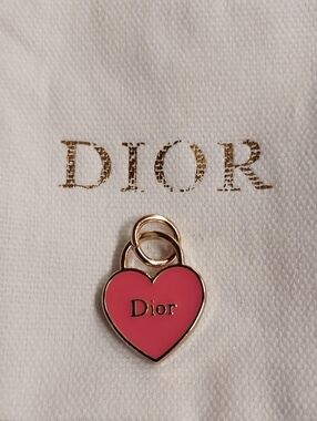 CD Gold-Trim Pink Heart Charm Pendant